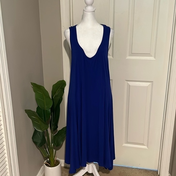 Eloquii Dresses & Skirts - Eloquii blue low back sleeveless midi dress size 20